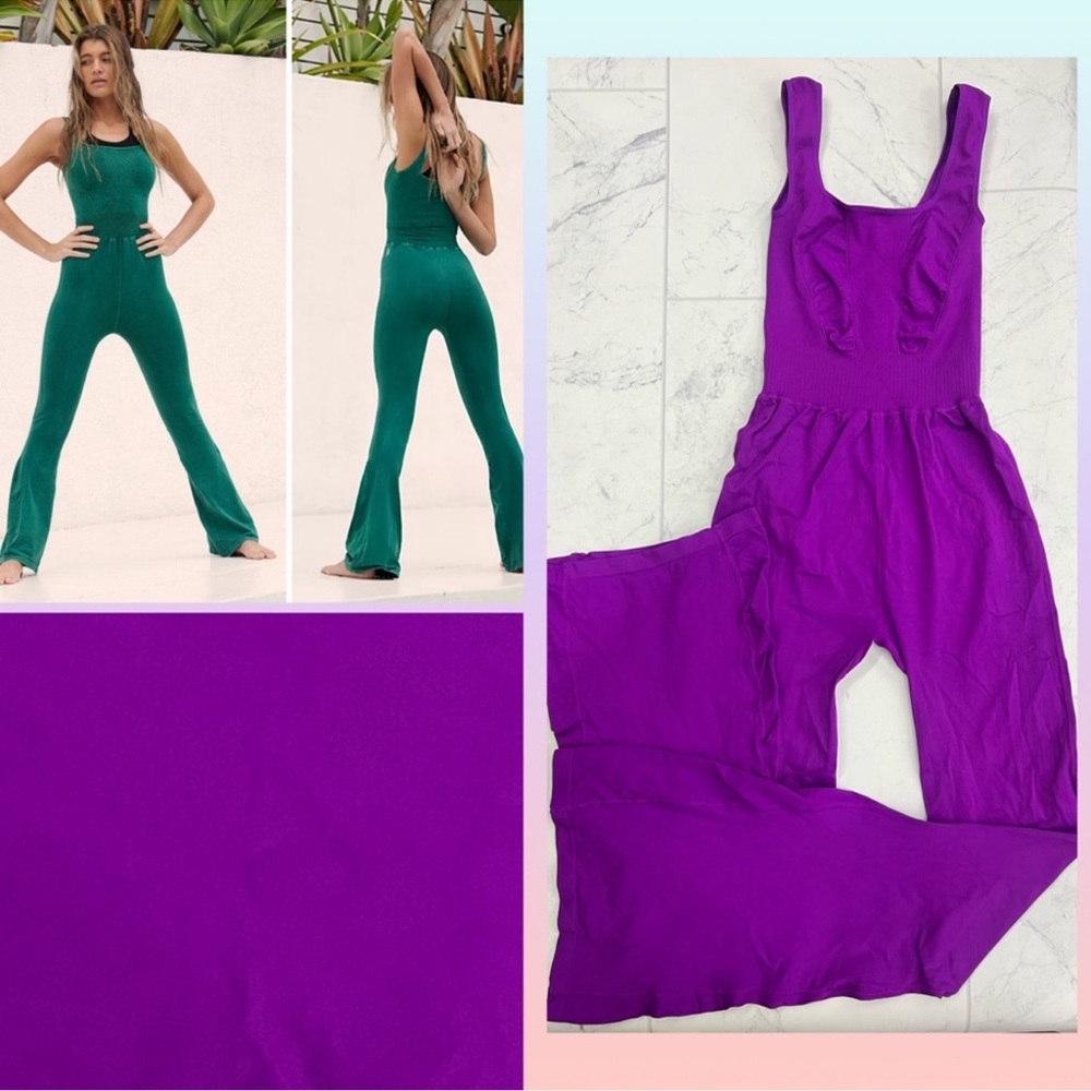 Free People! Good Karma Flare Onesie in Vivid Violet RARE NWOT!